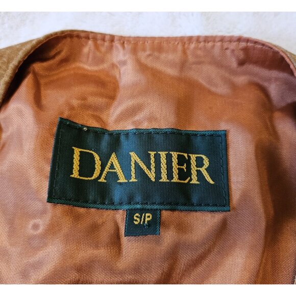 Danier Tan Western Style Vest Genuine Leather 5 Button Men's Size Small - Picture 4 of 11